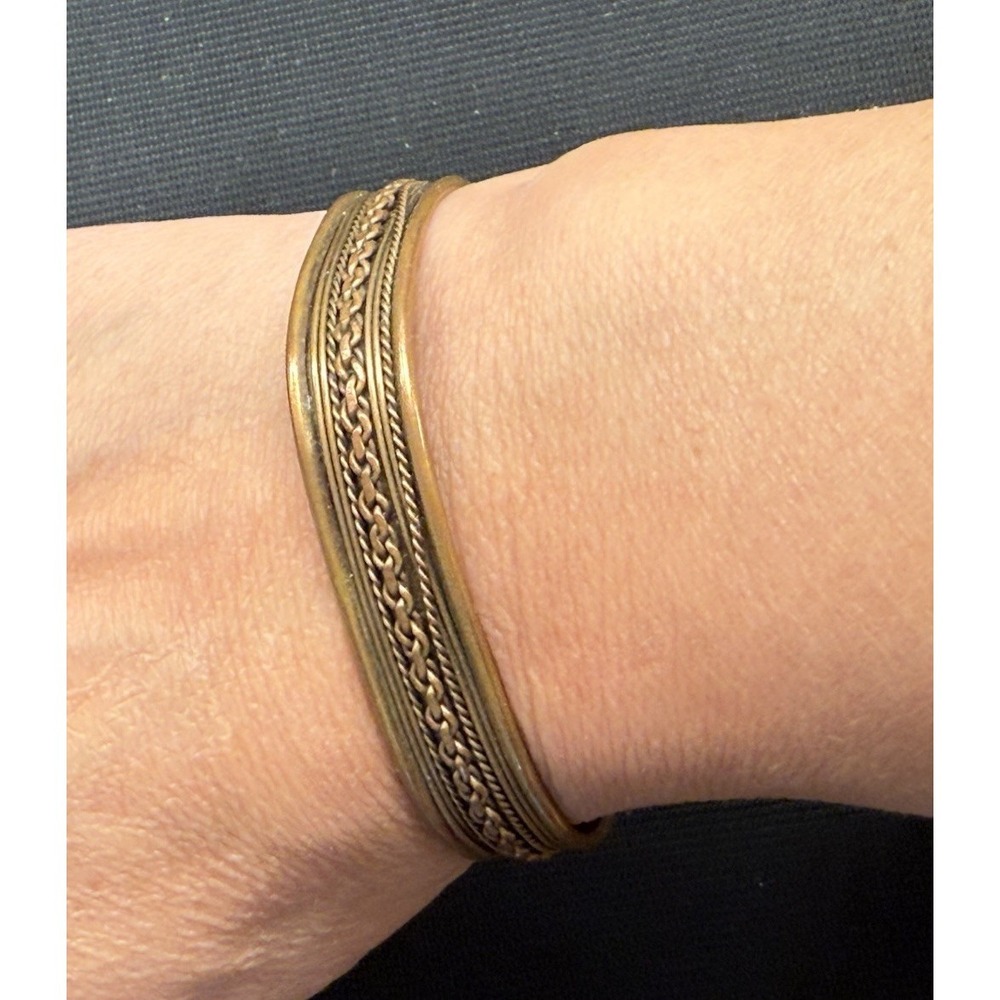 Vintage Copper Cuff Bangle Bracelet‎ Twist Design